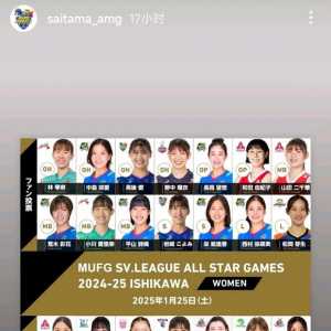 日本女排全明星赛 女排球员各队伍推荐也出来了 还有琦玉上尾周边