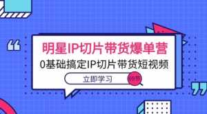 明星 IP 切片带货爆单 69 节课：零基短视频带货实战