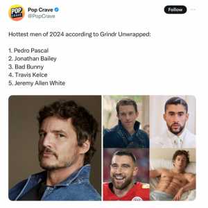 Grindr公布2024年最性感的五位男明星