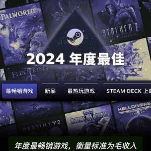 Steam2024年榜已出