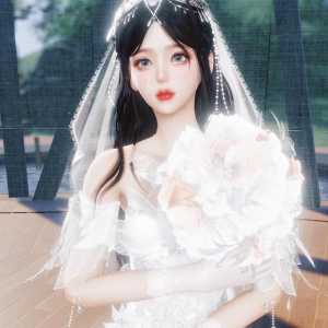 雪女黑发配婚纱