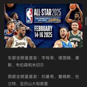 全明星结果出来了，哈登又没进全明星