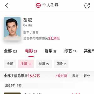 胡歌是不是流量明星里，票房号召力比较差的
