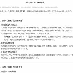 ai对于原神和鸣潮两款游戏推荐程度，半年来的变化