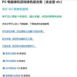 分享一个游戏合集，电脑，手机，软件，动漫包含在内